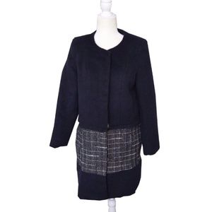 Alex+Alex Women's Navy Wool Blend Coat